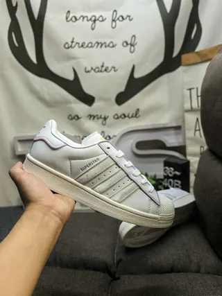 Adidas Superstar White and Green Lifestyle Sneakers 15