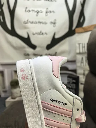 Adidas Superstar White and Pink Lifestyle Sneakers 3