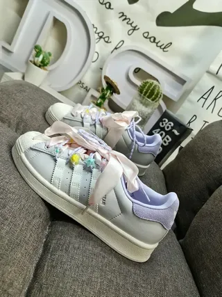 Adidas Superstar White and Pink Lifestyle Sneakers 7