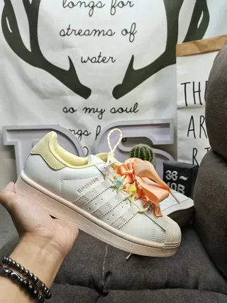Adidas Superstar White and Pink Lifestyle Sneakers 15