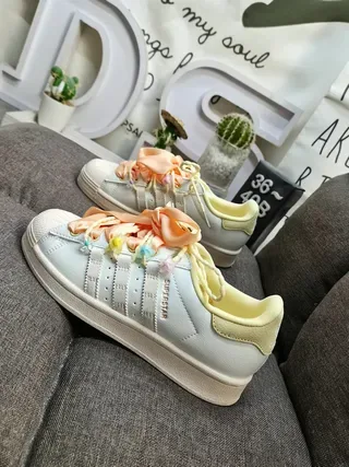 Adidas Superstar White and Pink Lifestyle Sneakers 17