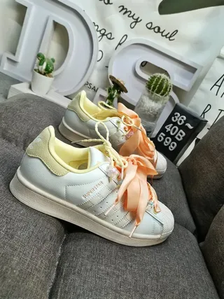 Adidas Superstar White and Pink Lifestyle Sneakers 19