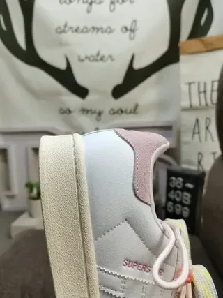 Adidas Superstar White and Pink Lifestyle Sneakers 23