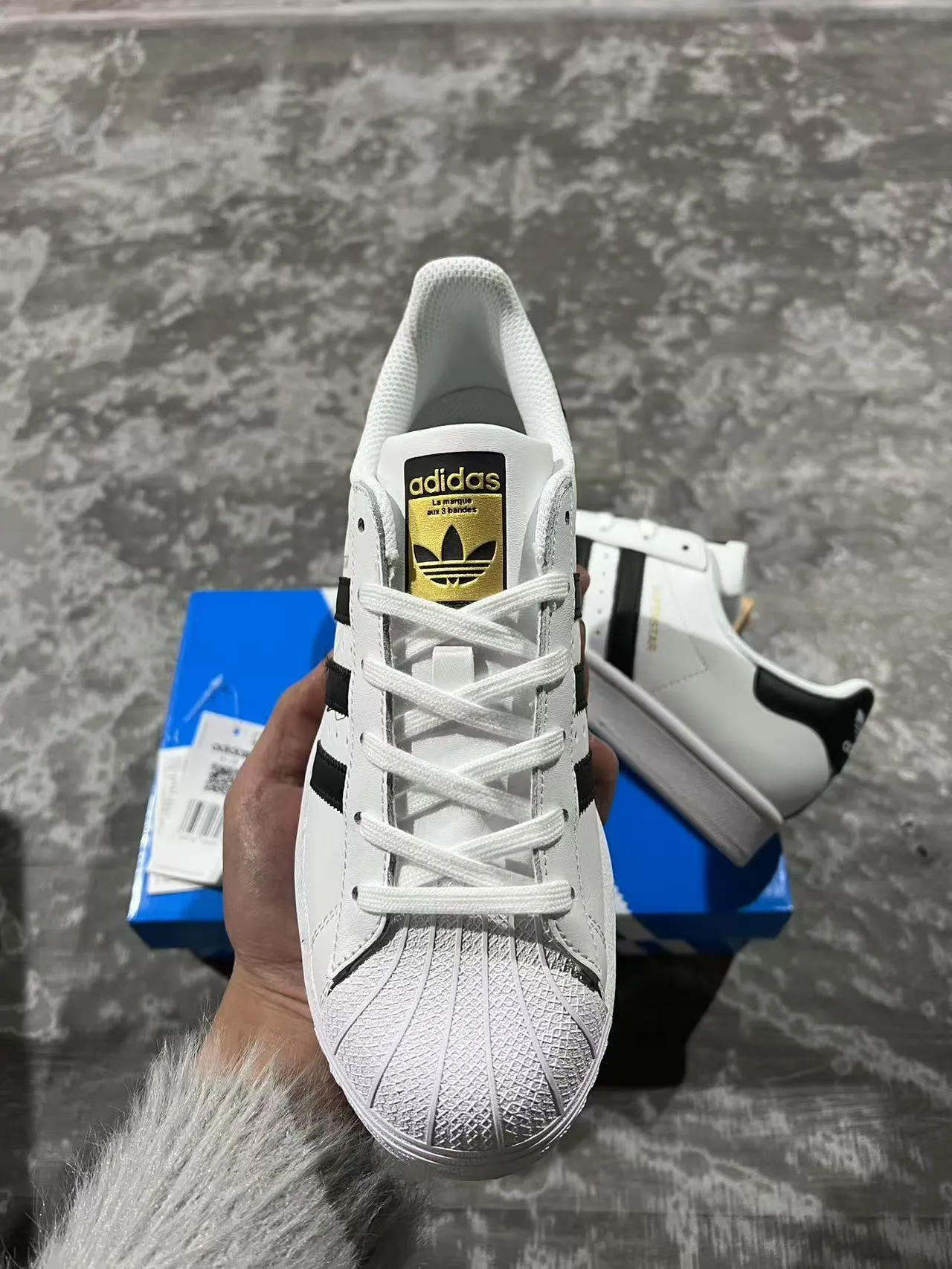 Adidas Superstar White Black Gold Lifestyle Sneakers 3