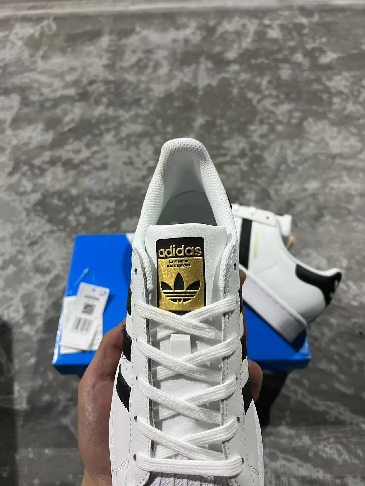Adidas Superstar White Black Gold Lifestyle Sneakers 4
