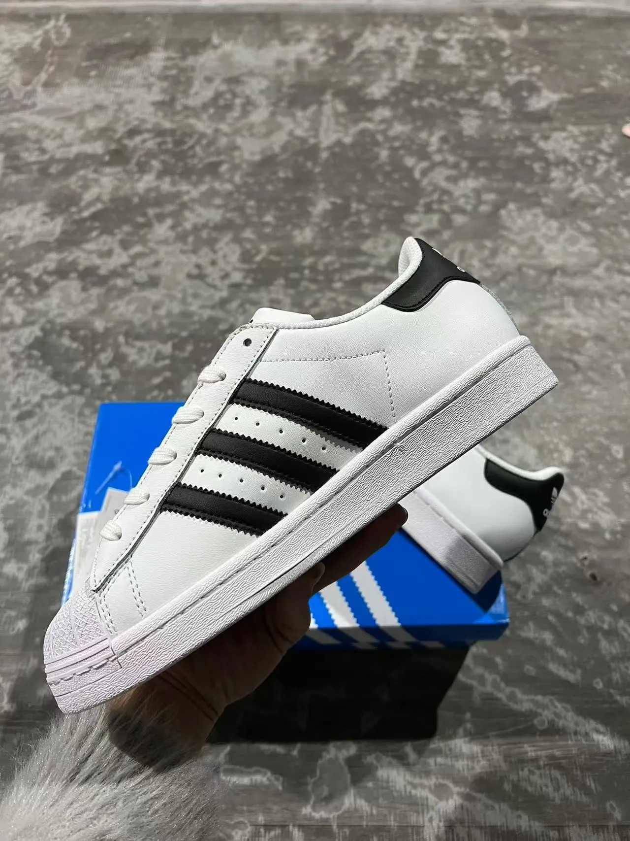 Adidas Superstar White Black Gold Lifestyle Sneakers 5
