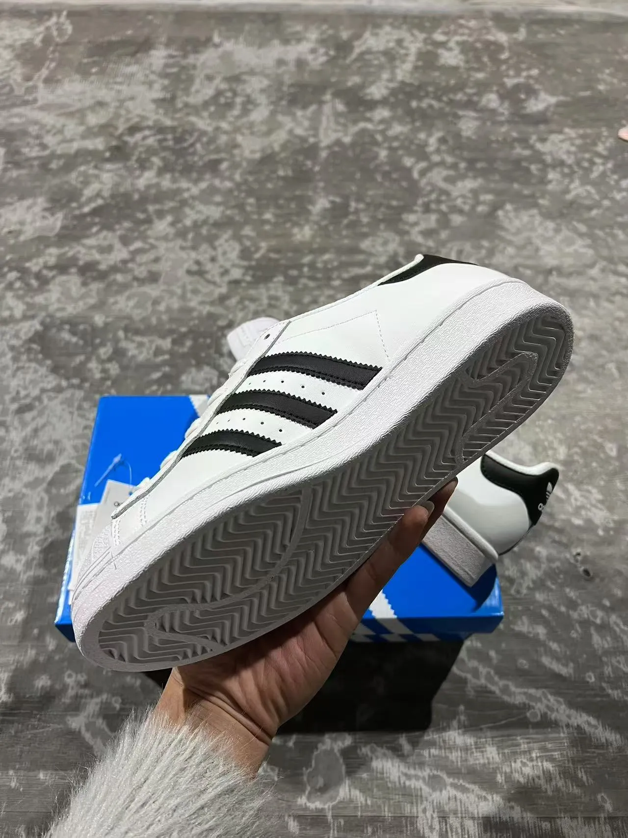 Adidas Superstar White Black Gold Lifestyle Sneakers 6