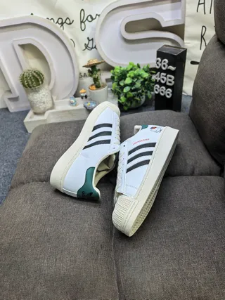 Adidas Superstar White Blue Shell-Toe Three-Stripe Side Lifestyle Sneakers 6