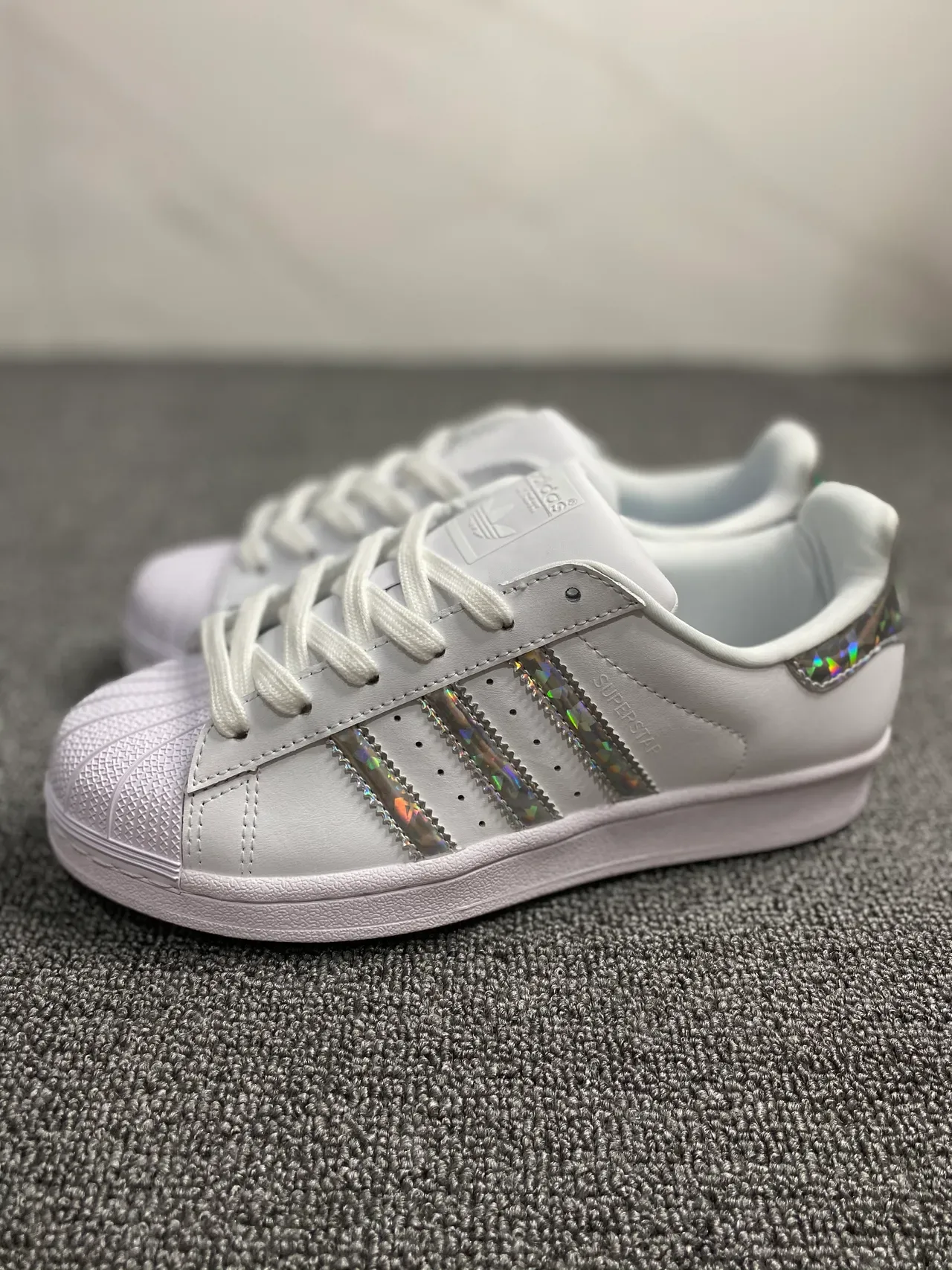 Adidas Superstar White Holographic Stripe Lifestyle Sneakers 2