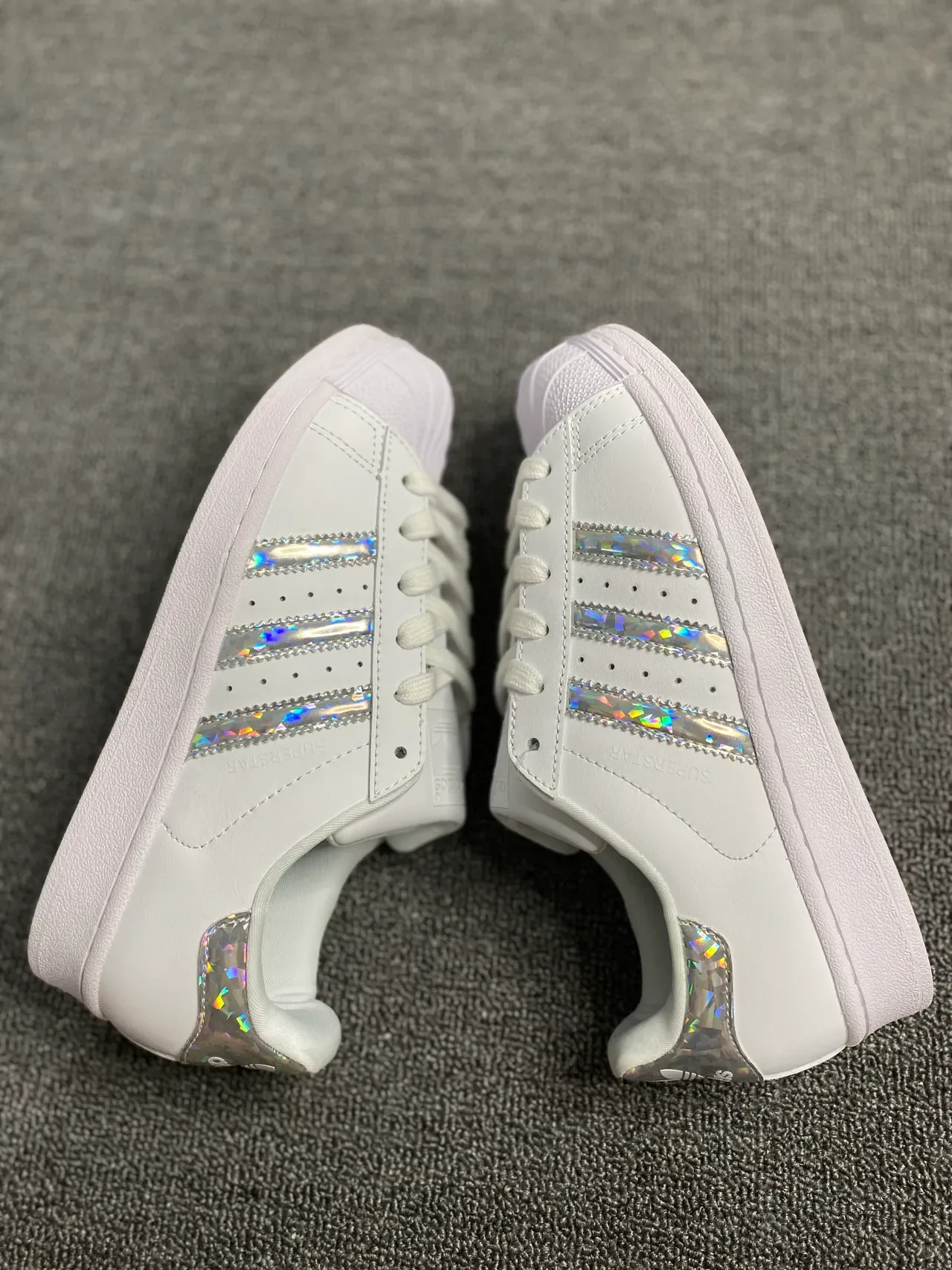 Adidas Superstar White Holographic Stripe Lifestyle Sneakers 3