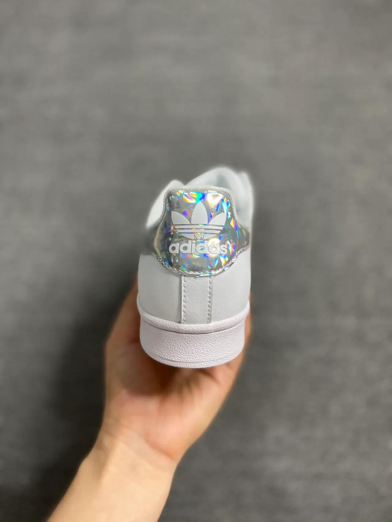 Adidas Superstar White Holographic Stripe Lifestyle Sneakers 5