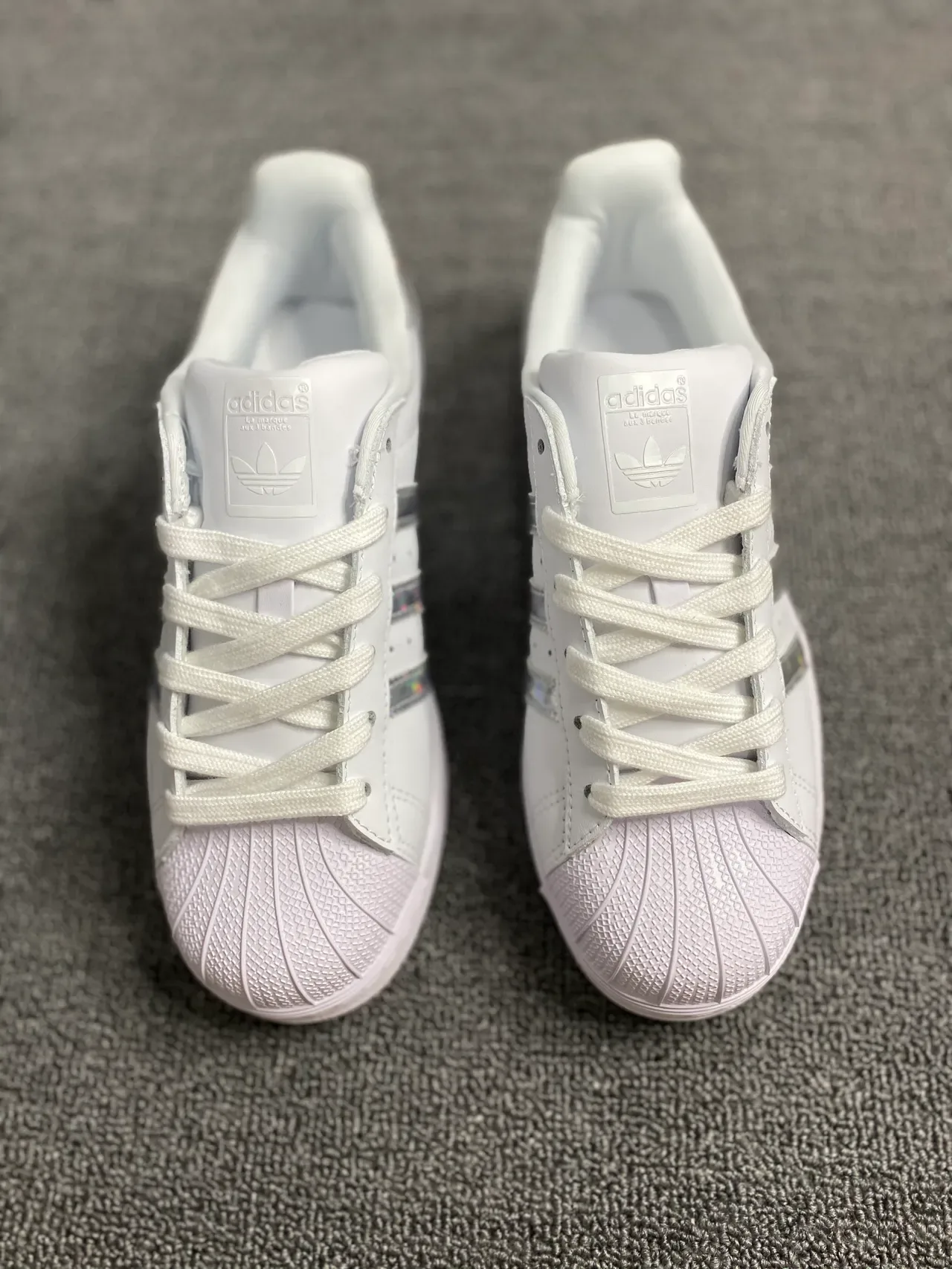 Adidas Superstar White Holographic Stripe Lifestyle Sneakers 7