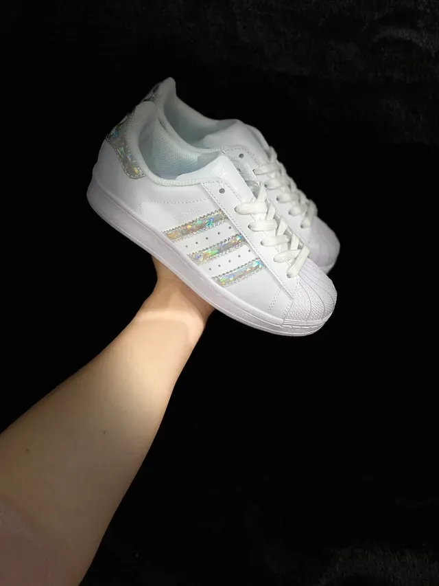 Adidas Superstar White Holographic Stripe Lifestyle Sneakers 11
