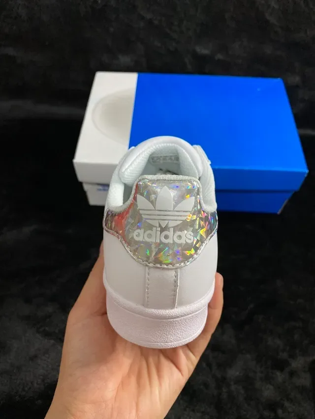 Adidas Superstar White Holographic Stripe Lifestyle Sneakers 14