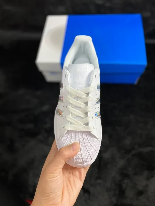 Adidas Superstar White Holographic Stripe Lifestyle Sneakers 17