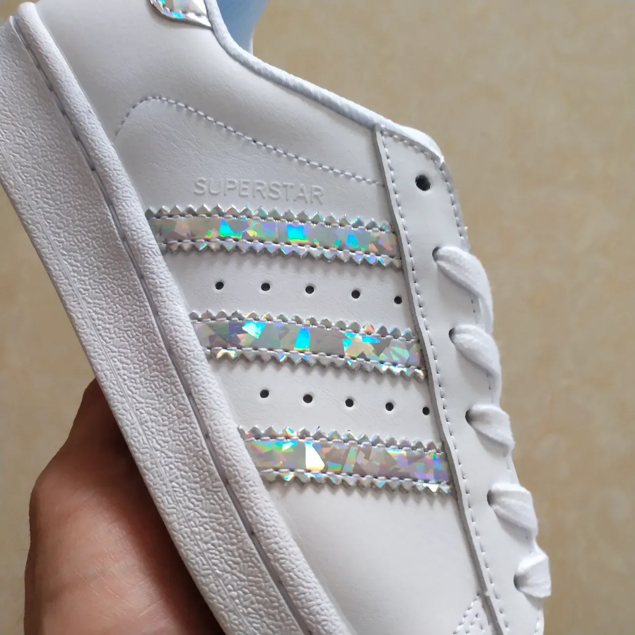Adidas Superstar White Holographic Stripe Lifestyle Sneakers 20