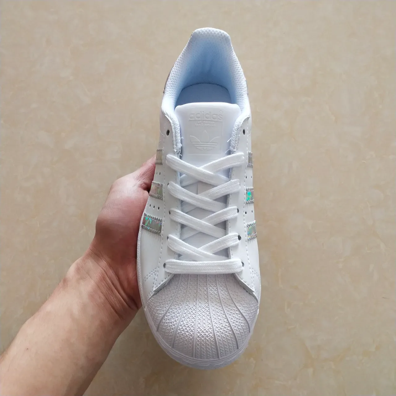 Adidas Superstar White Holographic Stripe Lifestyle Sneakers 21