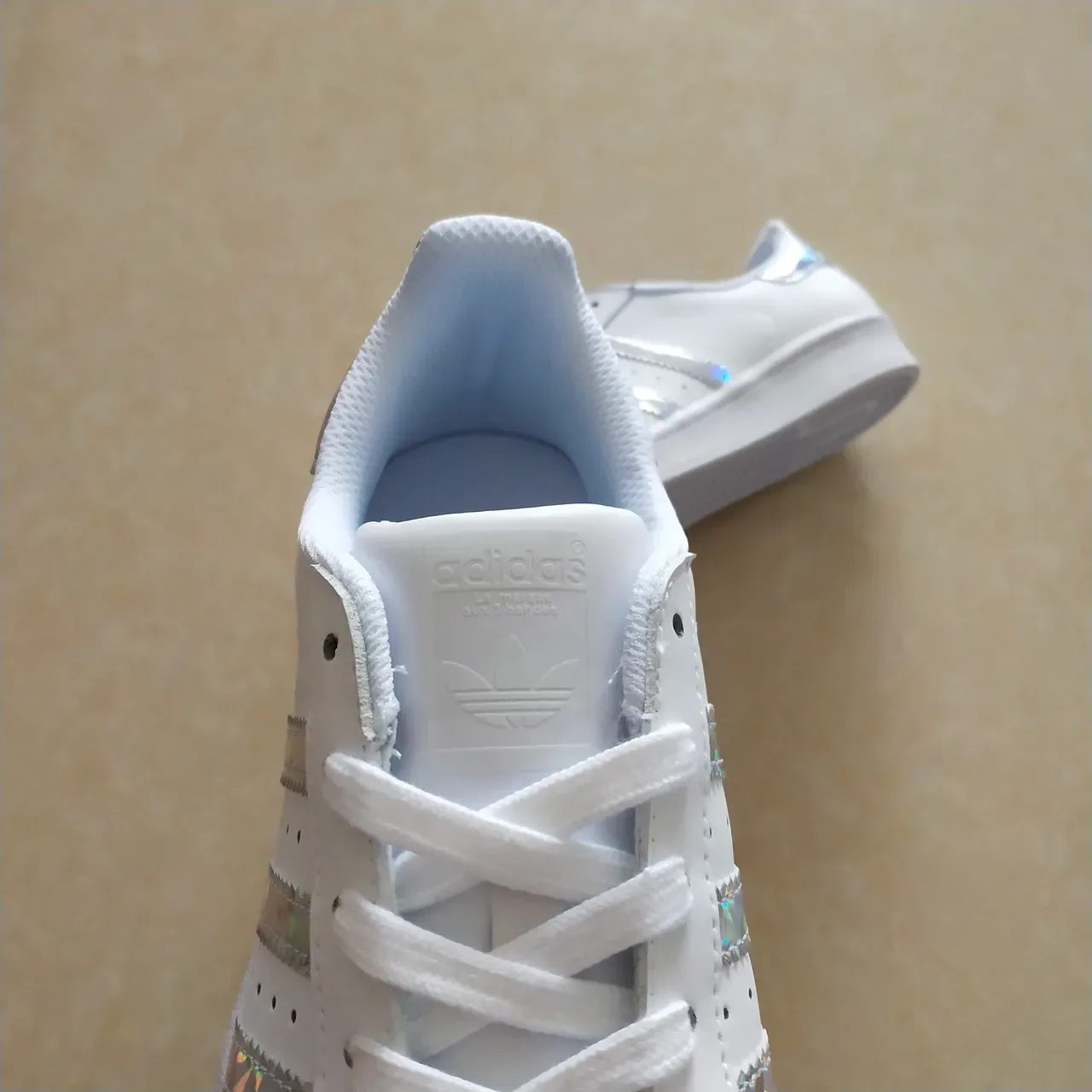 Adidas Superstar White Holographic Stripe Lifestyle Sneakers 23