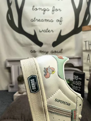 Adidas Superstar White Mint Green Disney Dumbo Lifestyle Sneakers 3