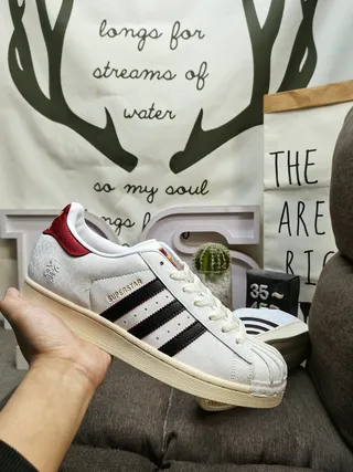 Adidas Superstar White Red Black Lifestyle Sneakers 5