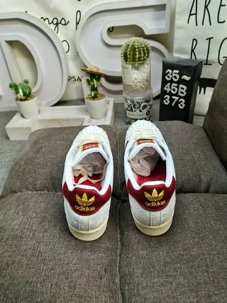 Adidas Superstar White Red Black Lifestyle Sneakers 8