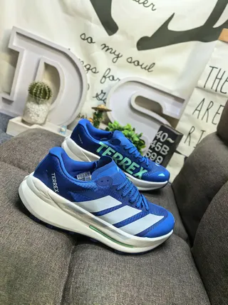 Adidas TERREX White Orange Three-Stripe Running Shoes 9