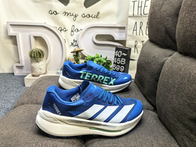 Adidas TERREX White Orange Three-Stripe Running Shoes 11