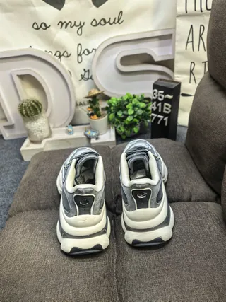 Adidas Track Trainer Gray and White Chunky Sneakers 8