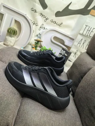 Adidas White Black Knit Mesh Upper Sculpted Midsole Lifestyle Sneakers 17