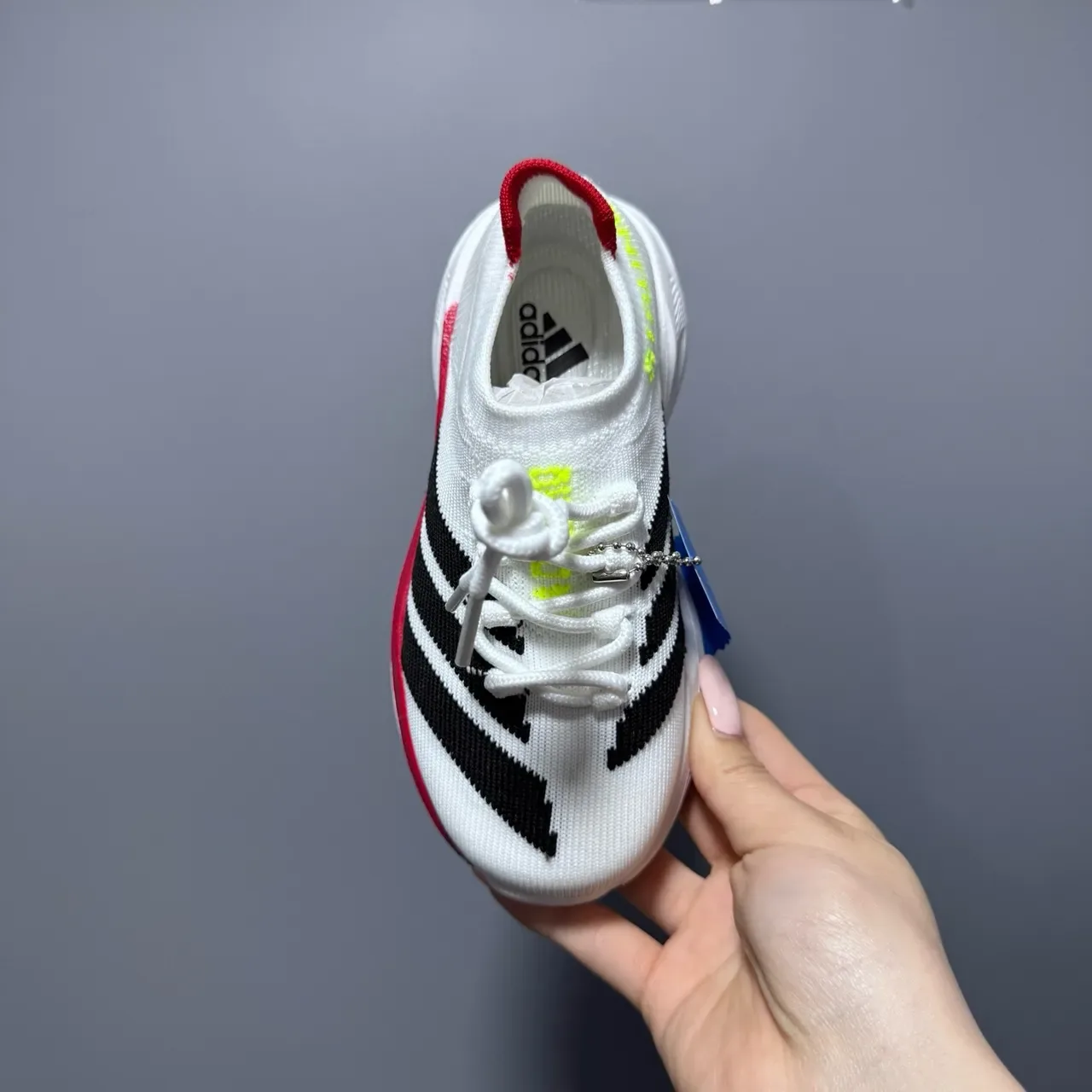 Adidas White Black Knit Upper Three-Stripe Side Panel Sneakers 12