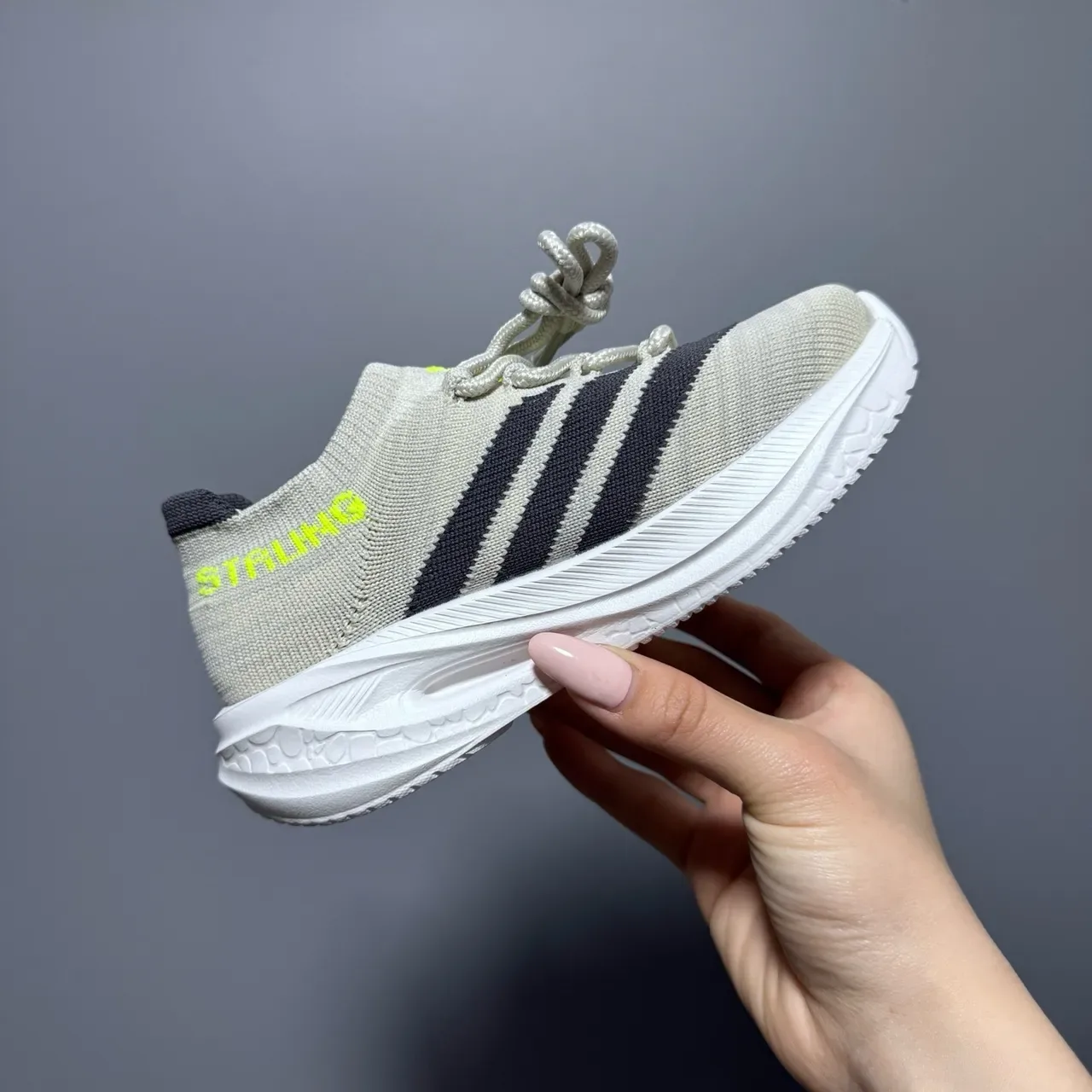 Adidas White Black Knit Upper Three-Stripe Side Panel Sneakers 19