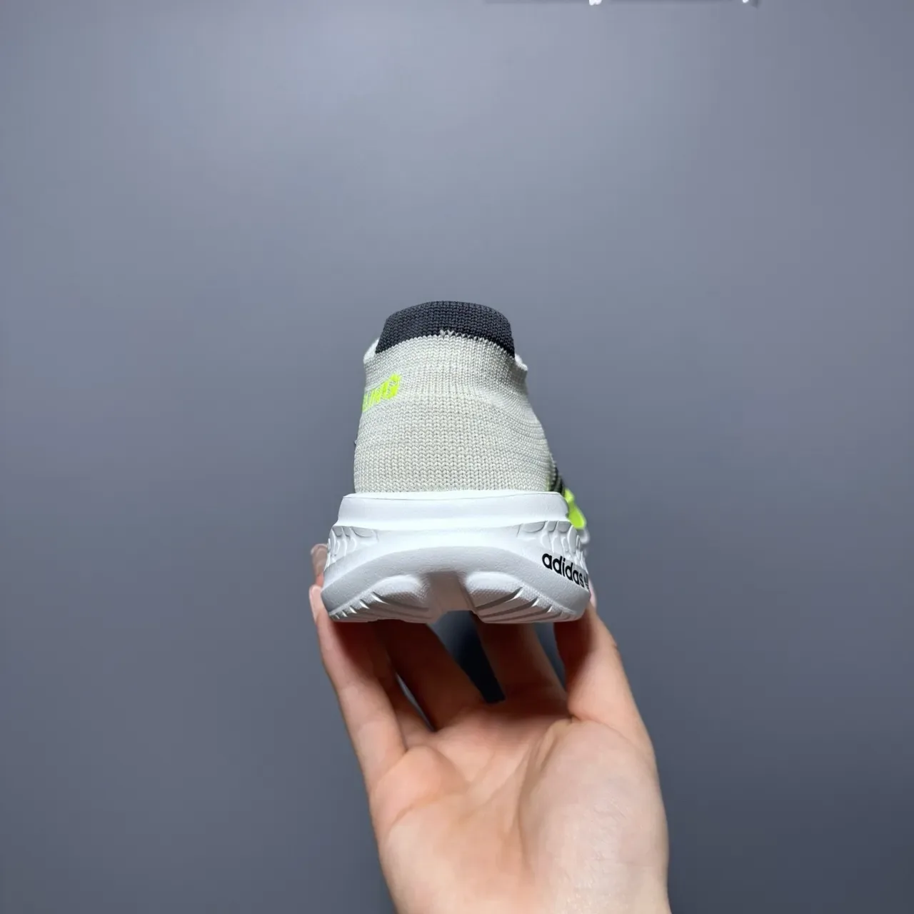 Adidas White Black Knit Upper Three-Stripe Side Panel Sneakers 22