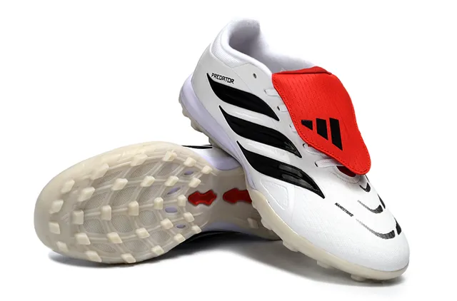 Adidas Blanco Negro Bajo Corte Superior Sintético Césped Zapatos de Fútbol 4
