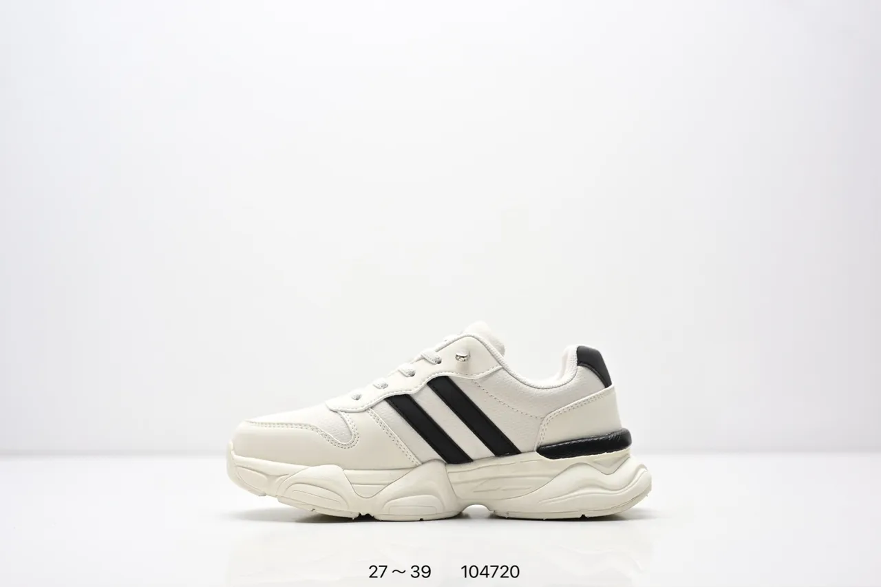 Adidas White Black Sole Three-Stripe Side Panel Chunky Sneakers 4