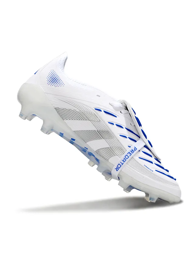 Adidas Blanc Bleu Sans Lacets Fermeture Híbrida Texturisé Avant-Pied Sol Ferme Chaussures de Football 2