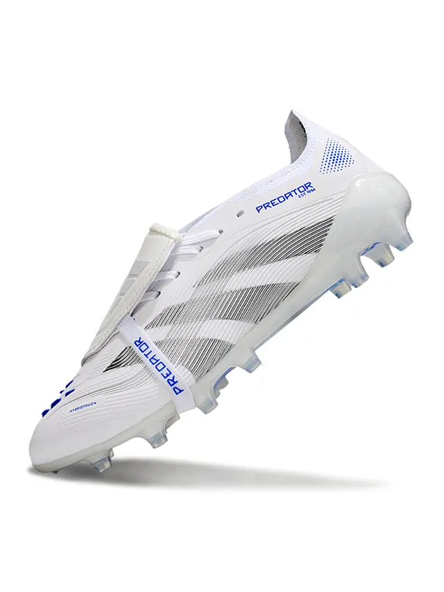 Adidas Blanc Bleu Sans Lacets Fermeture Híbrida Texturisé Avant-Pied Sol Ferme Chaussures de Football 3