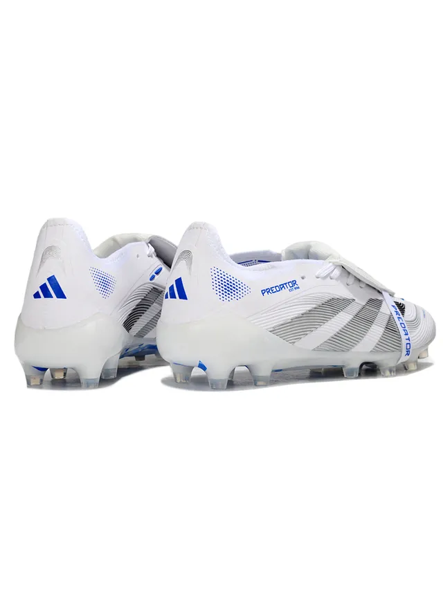 Adidas Blanc Bleu Sans Lacets Fermeture Híbrida Texturisé Avant-Pied Sol Ferme Chaussures de Football 5