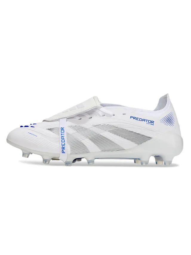 Adidas Blanc Bleu Sans Lacets Fermeture Híbrida Texturisé Avant-Pied Sol Ferme Chaussures de Football 7