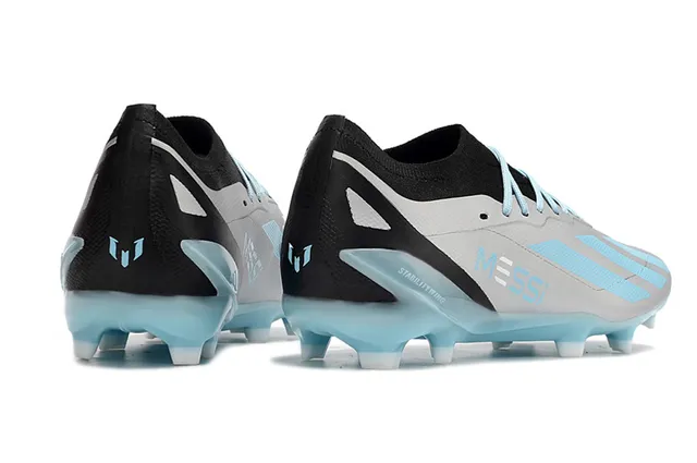 Adidas White Blue Low-Cut Synthetic Upper Asymmetrical Lacing Firm-Ground Soccer Shoes 5