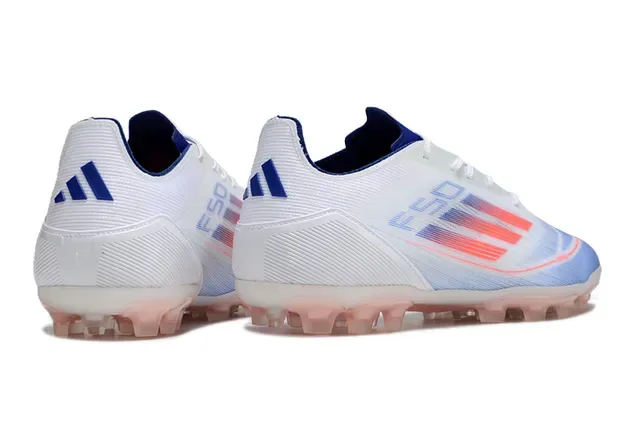 Adidas White Blue Low-Cut Upper Synthétique Rayures Dégradées Graphiques Chaussures de Football Tacos Firmes 5