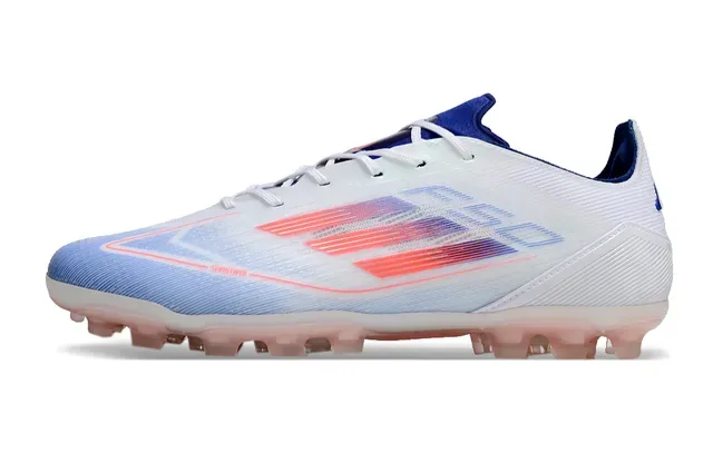 Adidas White Blue Low-Cut Upper Synthétique Rayures Dégradées Graphiques Chaussures de Football Tacos Firmes 7