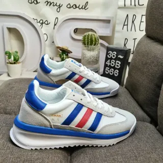 Adidas White Blue Retro Runner Silhouette Suede And Textile Upper Lifestyle Sneakers