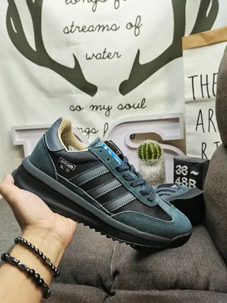 Adidas White Blue Retro Runner Silhouette Suede And Textile Upper Lifestyle Sneakers 15