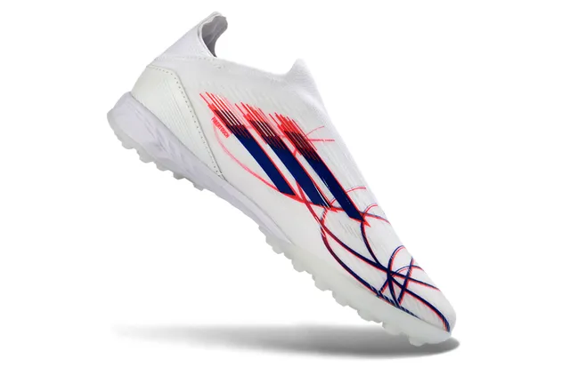 Adidas Chaussures de Football pour Gazon Artificiel avec Col de Chaussette, Tige Sprintweb, Blanc et Bleu 11