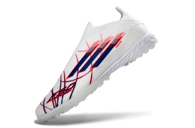 Adidas Chaussures de Football pour Gazon Artificiel avec Col de Chaussette, Tige Sprintweb, Blanc et Bleu 12