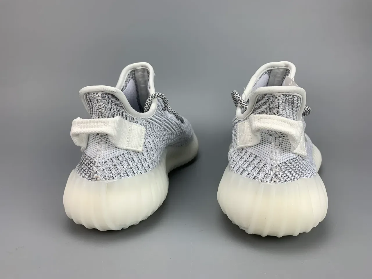 Adidas White Gray Primeknit Upper Ribbed Boost Midsole Lifestyle Sneakers 2
