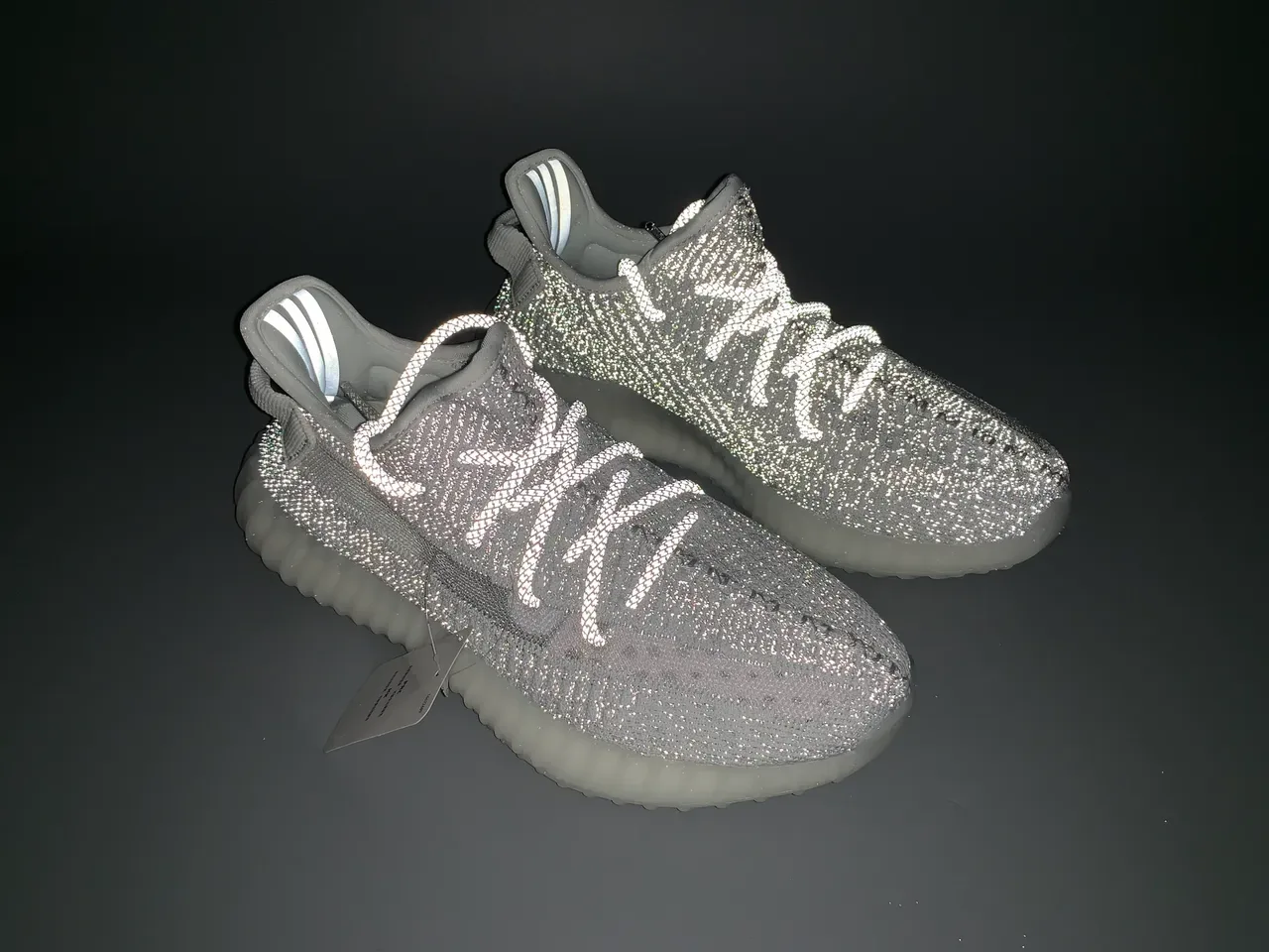Adidas White Gray Primeknit Upper Ribbed Boost Midsole Lifestyle Sneakers 4