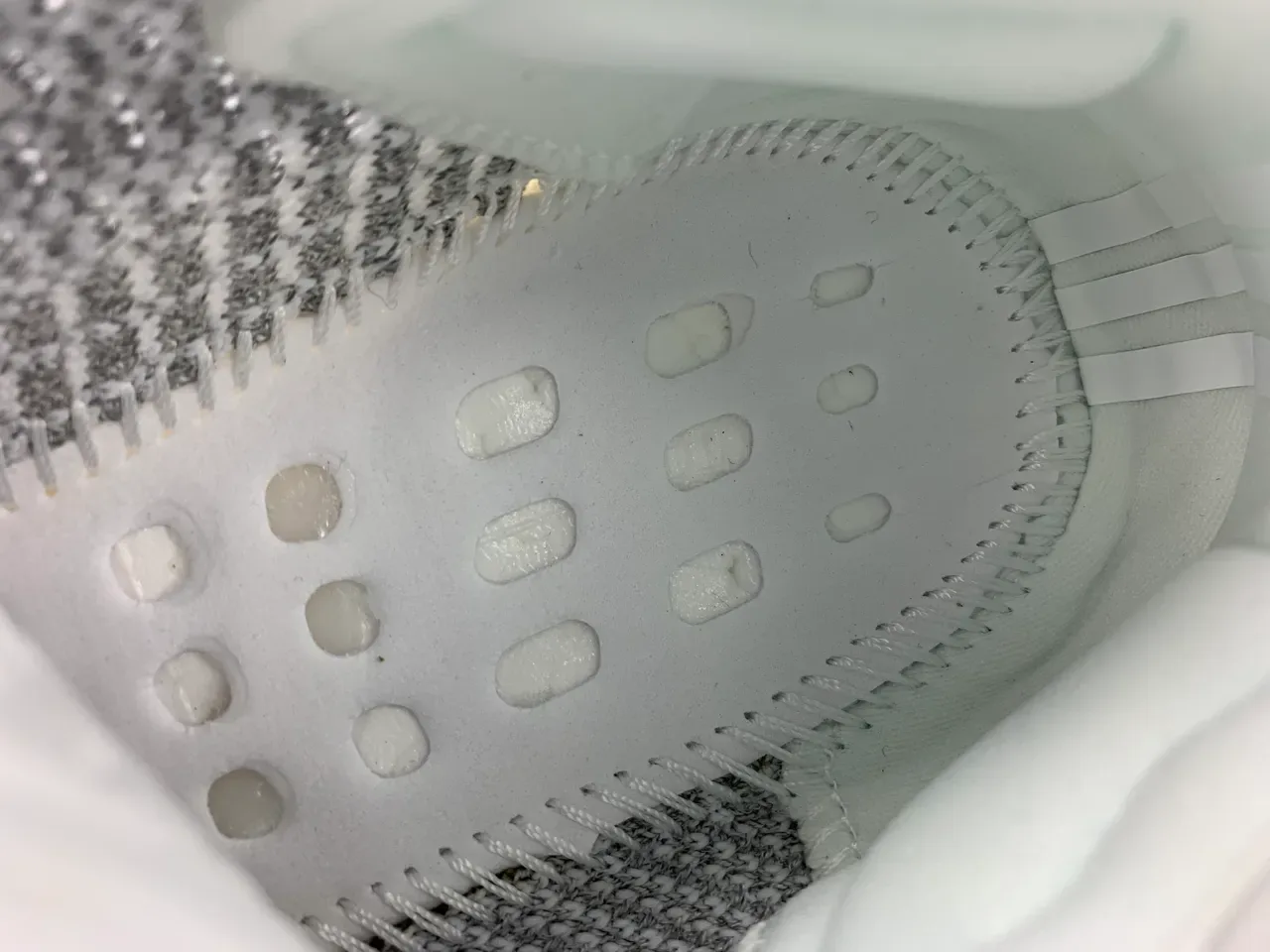 Adidas White Gray Primeknit Upper Ribbed Boost Midsole Lifestyle Sneakers 5