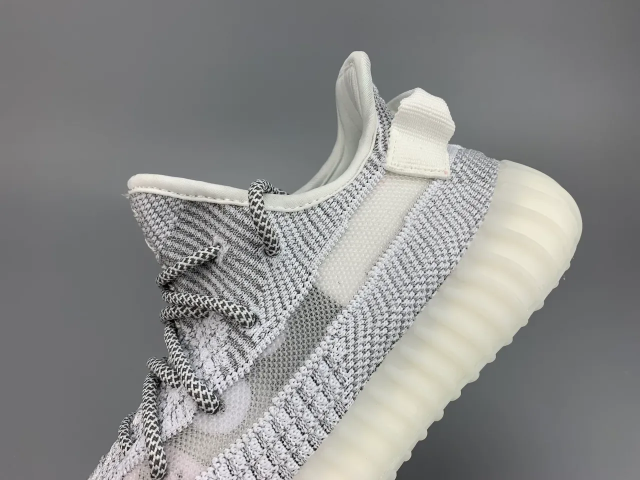 Adidas White Gray Primeknit Upper Ribbed Boost Midsole Lifestyle Sneakers 7