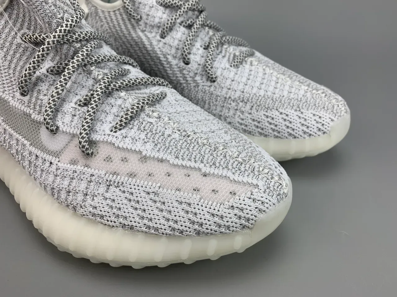 Adidas White Gray Primeknit Upper Ribbed Boost Midsole Lifestyle Sneakers 9